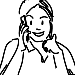 DALL·E 2022-12-01 10.27.02 - simple vector line drawing of a woman making a phone call Black